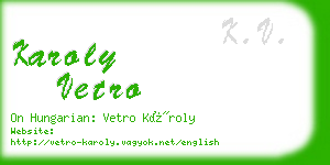 karoly vetro business card